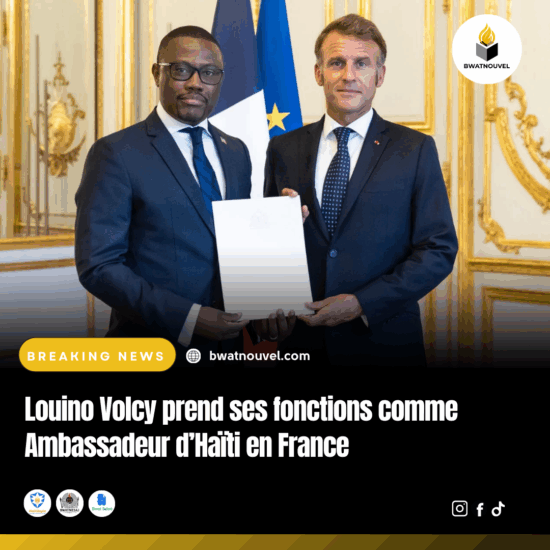 Prise de fonction officielle de Louino Volcy comme Ambassadeur haïtien.