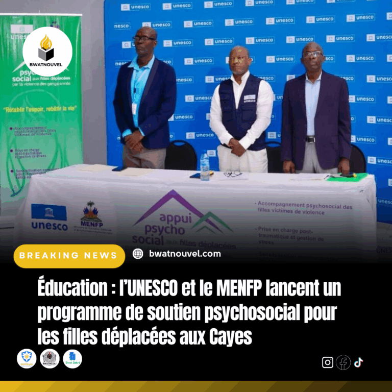 UNESCO et MENFP aident les filles déplacées aux Cayes