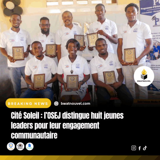 Cité Soleil : jeunes leaders distingués par l'OSEJ pour leur contribution à la communauté