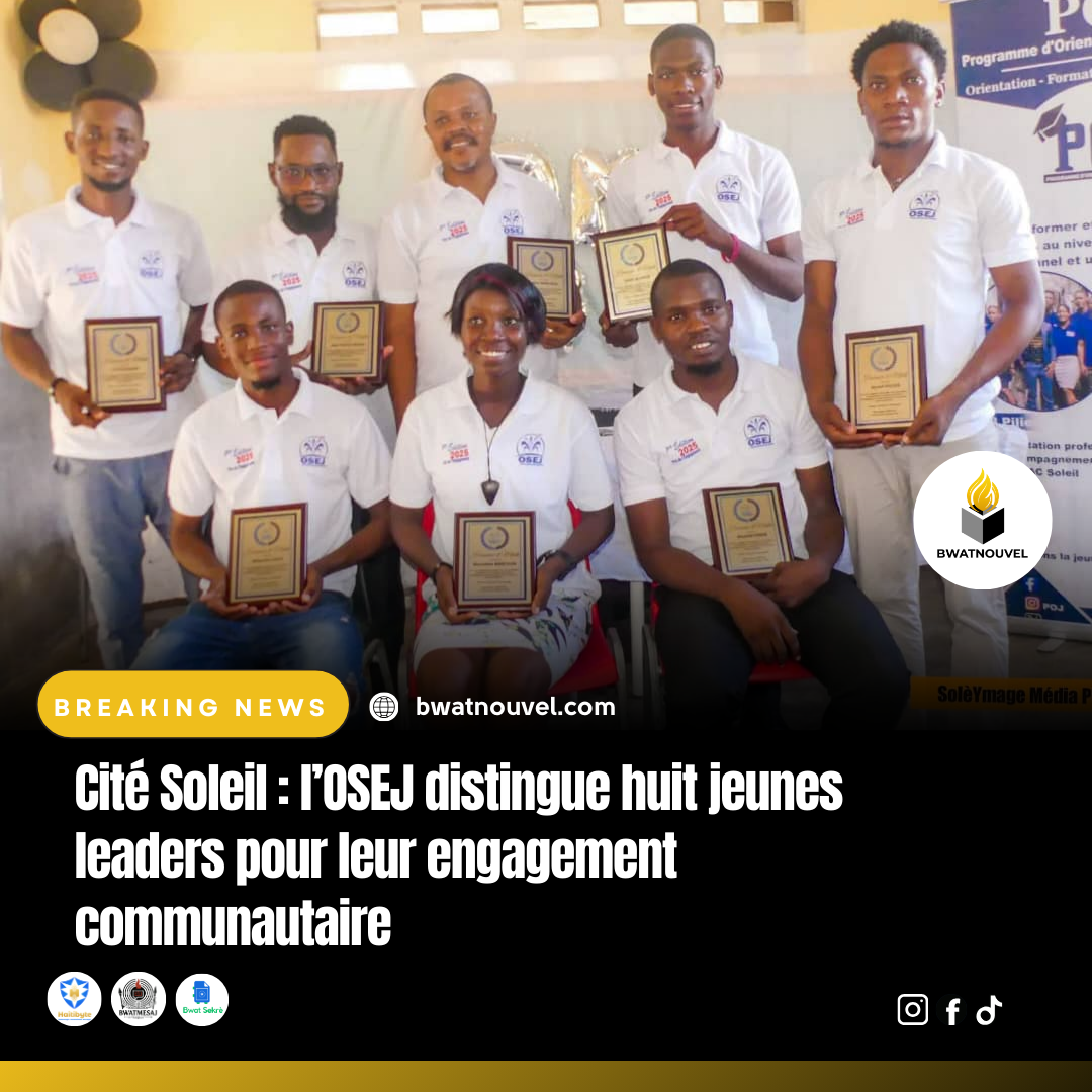 Cité Soleil : jeunes leaders distingués par l'OSEJ pour leur contribution à la communauté