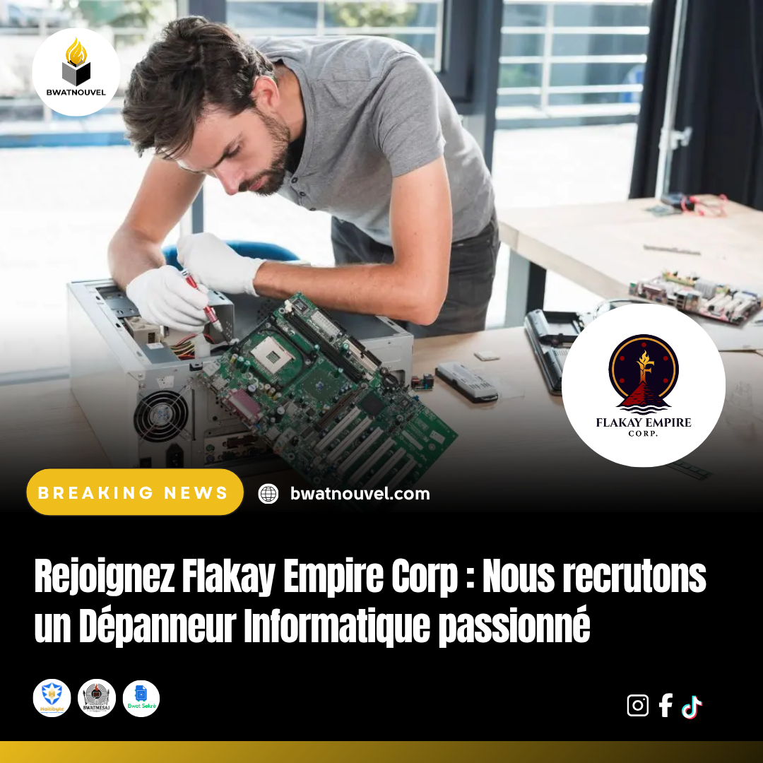 Flakay Empire Corp recrute un dépanneur informatique passionné.