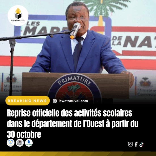 Début officiel de la rentrée scolaire dans le département de l’Ouest