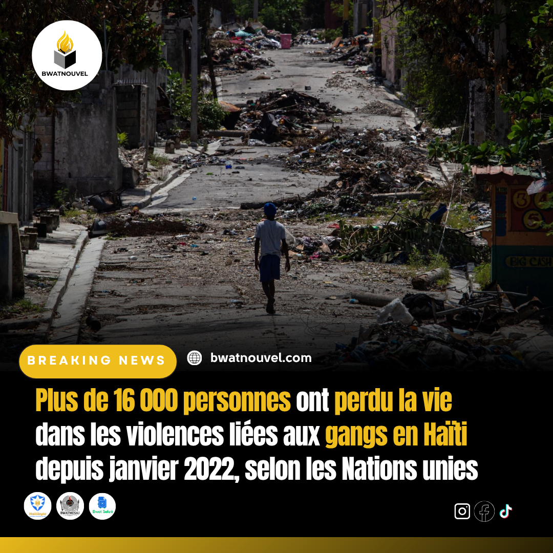 Haïti en crise : plus de 16 000 tués par armes depuis 2022, selon l’ONU