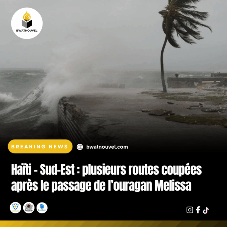 Dégâts routiers dans le Sud-Est haïtien après Melissa