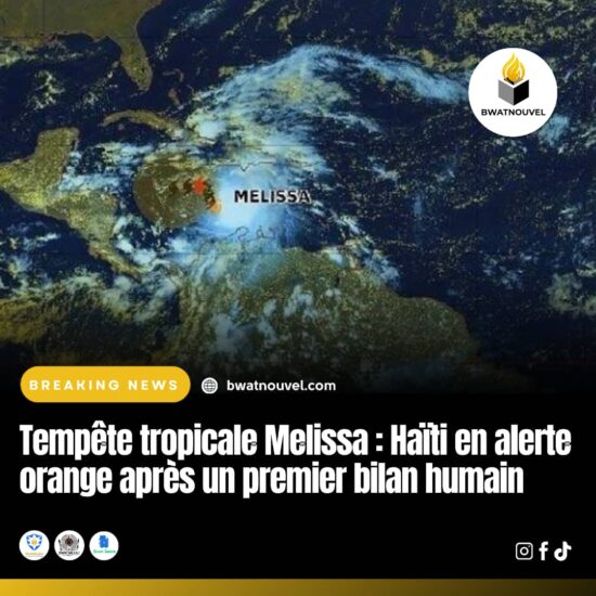 Tempête tropicale : Haïti face à Melissa, alerte orange .