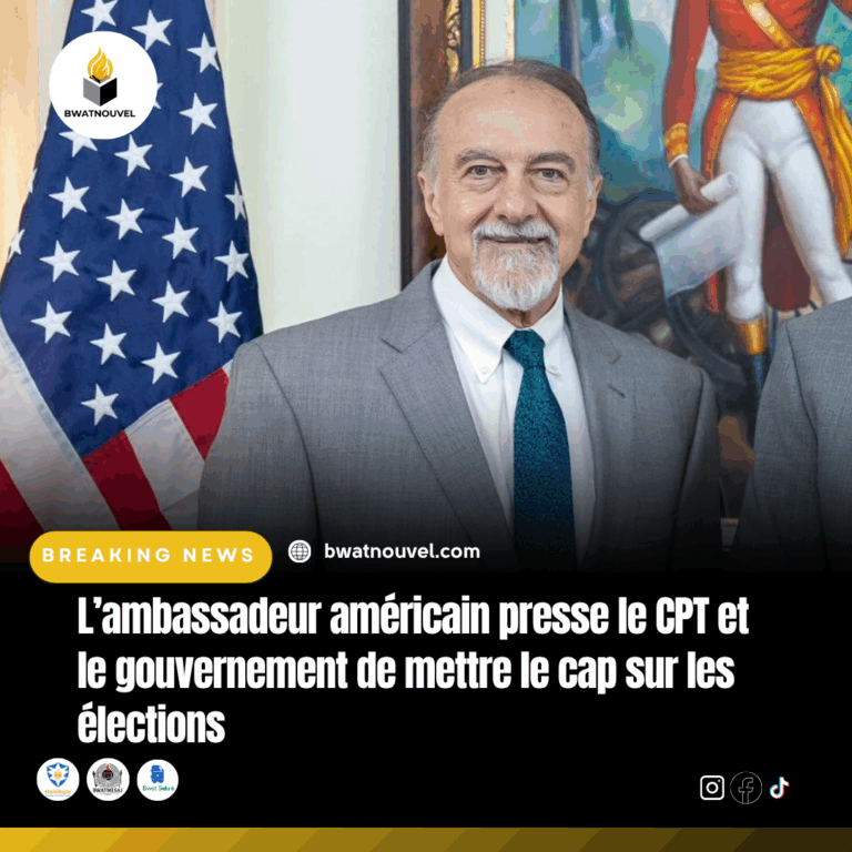 Ambassadeur américain appelle à avancer vers les élections en Haïti.