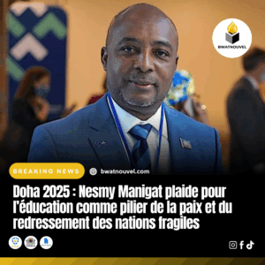 Nesmy Manigat défend l’éducation comme clé de la paix à Doha 2025.