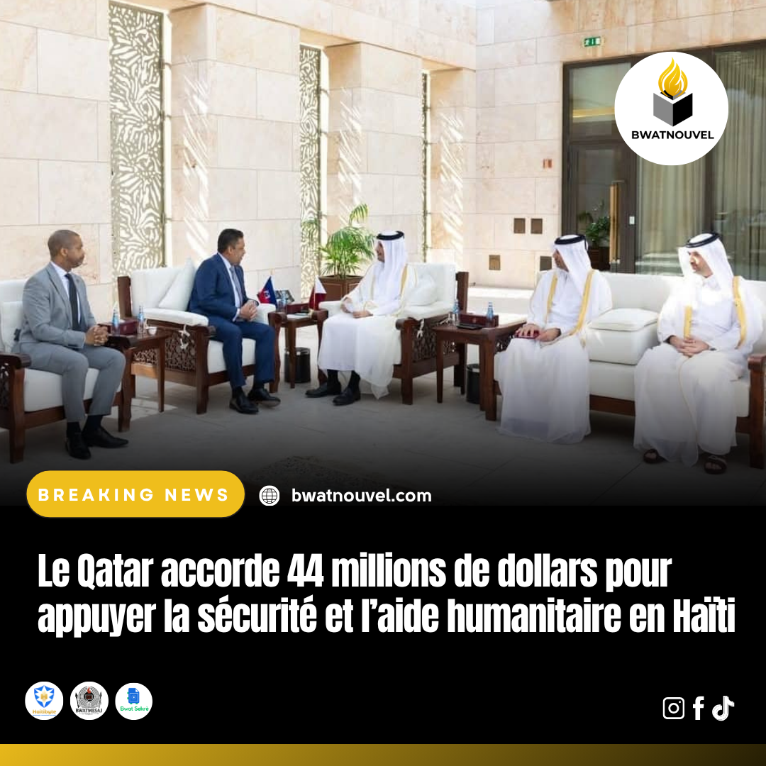 Haïti reçoit 44 M$ du Qatar pour sécurité et aide humanitaire.