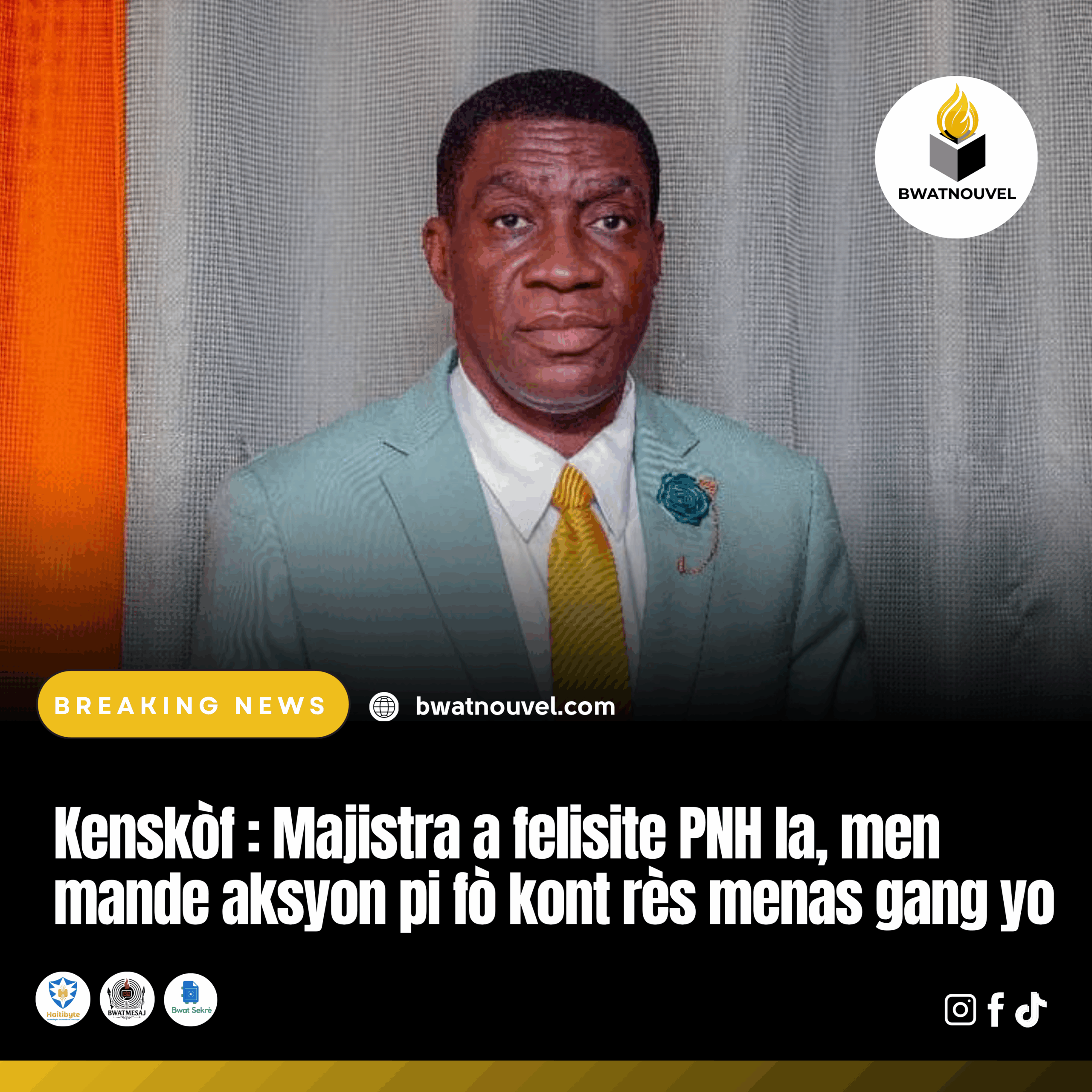 Majistra Kenskòf felisite PNH men alète sou menas gang yo.