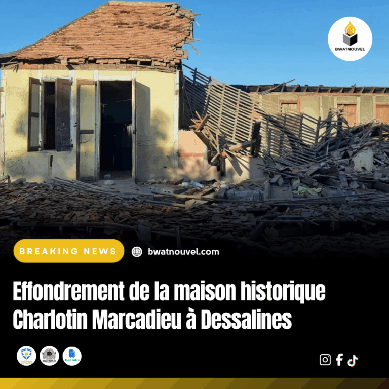 Effondrement de la maison historique Charlotin Marcadieu à Dessalines