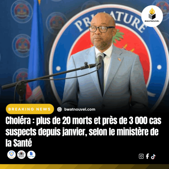 Ministère de la Santé : bilan inquiétant du choléra.