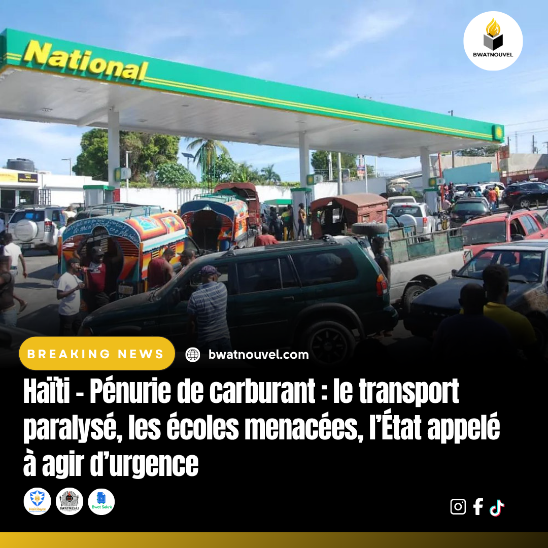 Haïti : pénurie carburant, transport paralysé et écoles menacées.