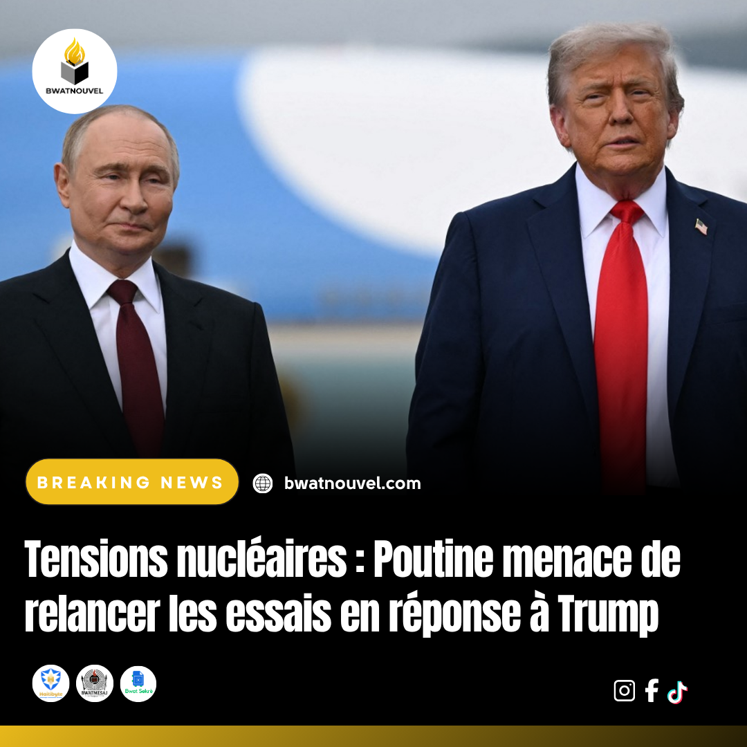 Poutine menace de relancer les essais nucléaires en réponse à Trump
