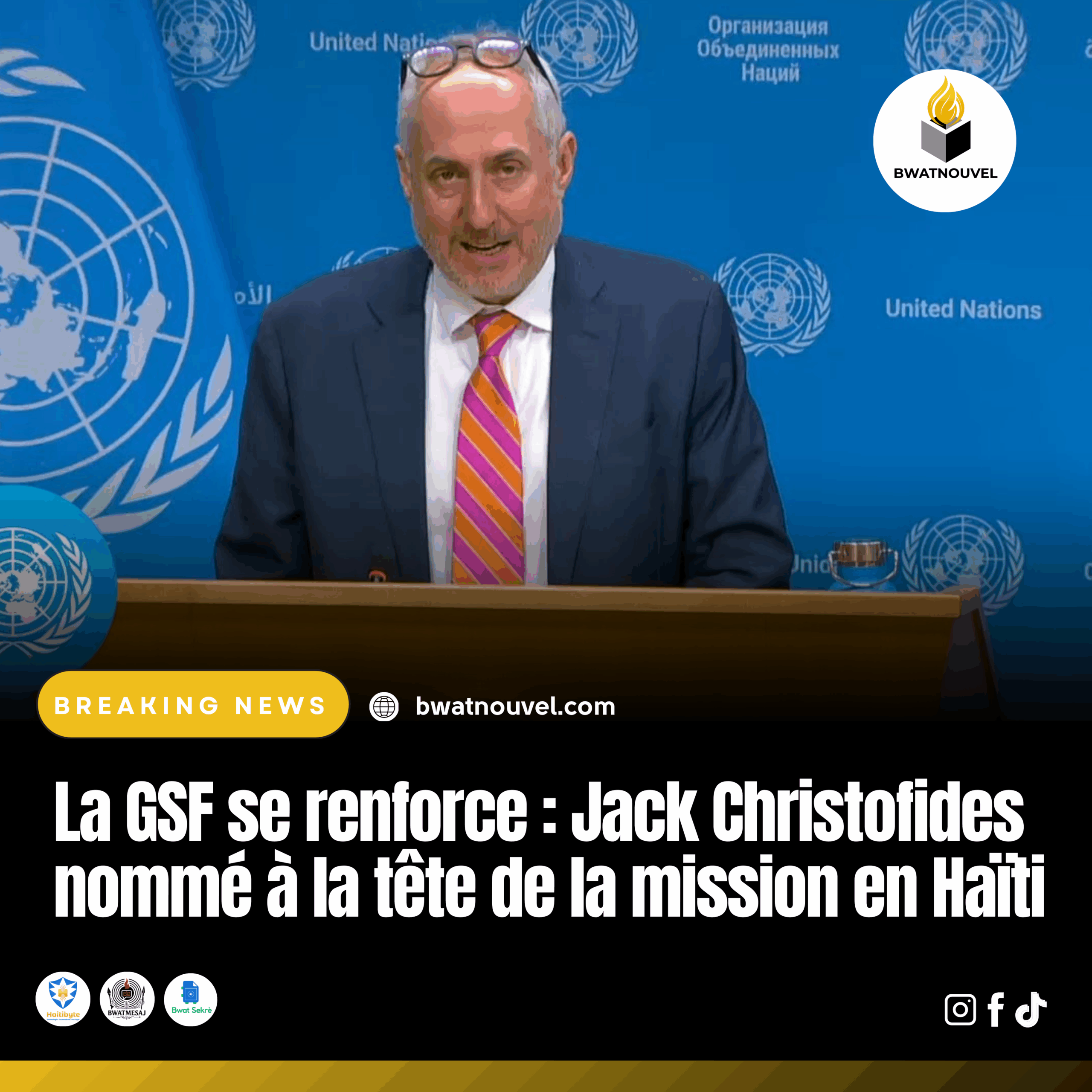 Jack Christofides à la tête de la GSF en Haïti.