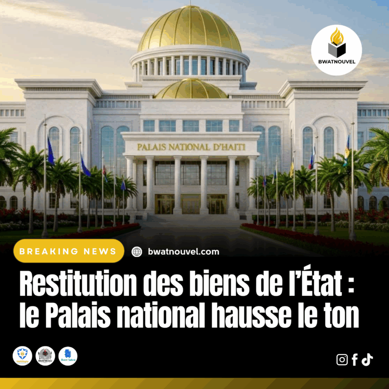 Restitution des biens de l’État au Palais national.