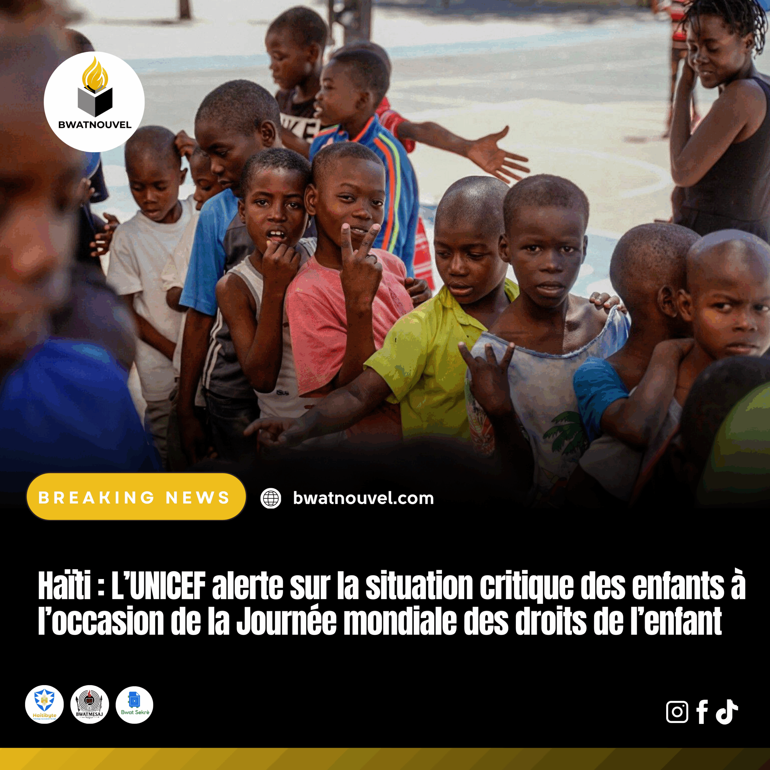 Haïti : l’UNICEF alerte sur la situation des enfants.