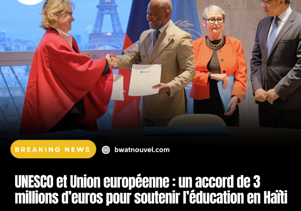 UNESCO et UE : 3 M€ pour l’éducation en Haïti.