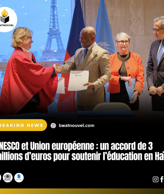 UNESCO et UE : 3 M€ pour l’éducation en Haïti.