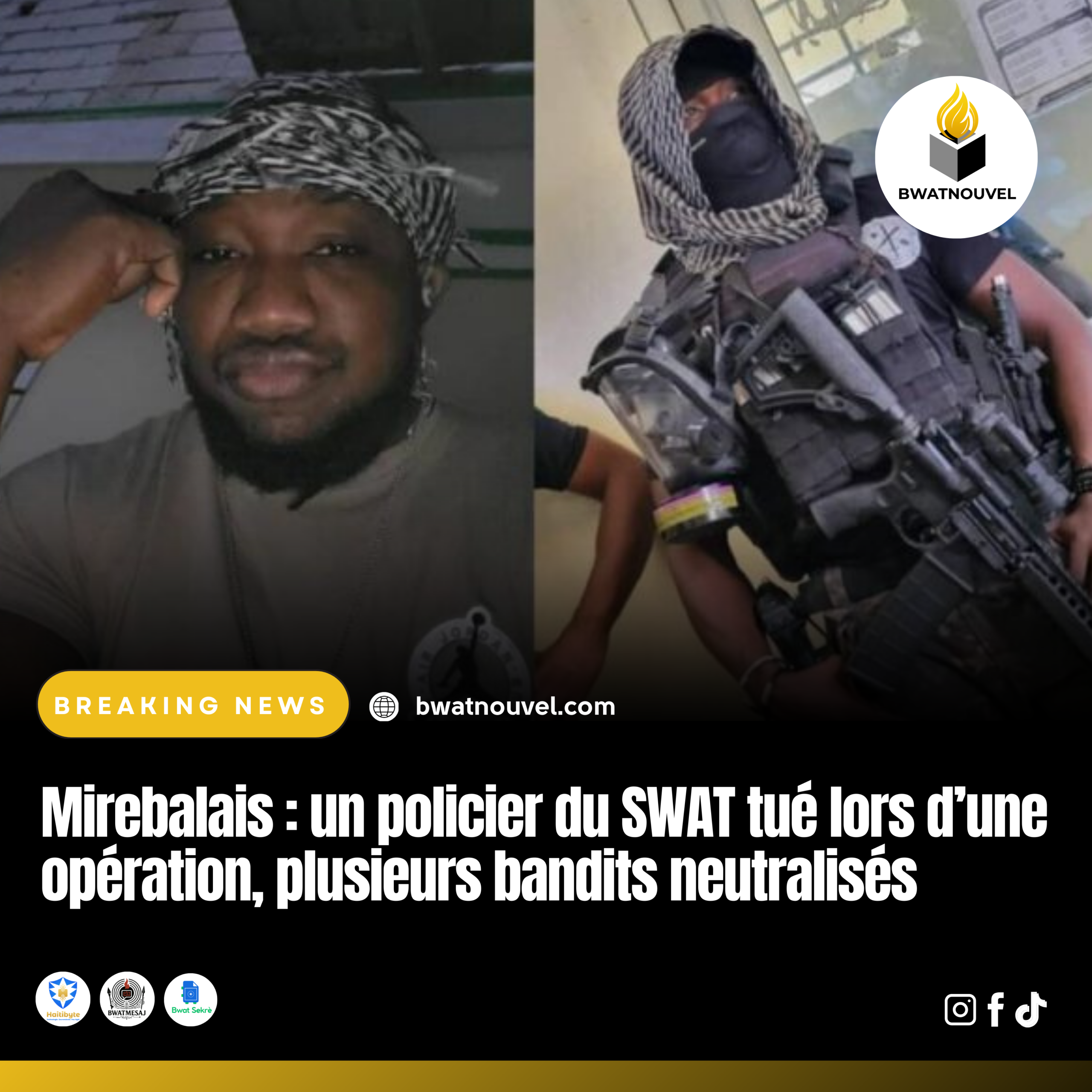 Policier SWAT tué et bandits neutralisés à Mirebalais.