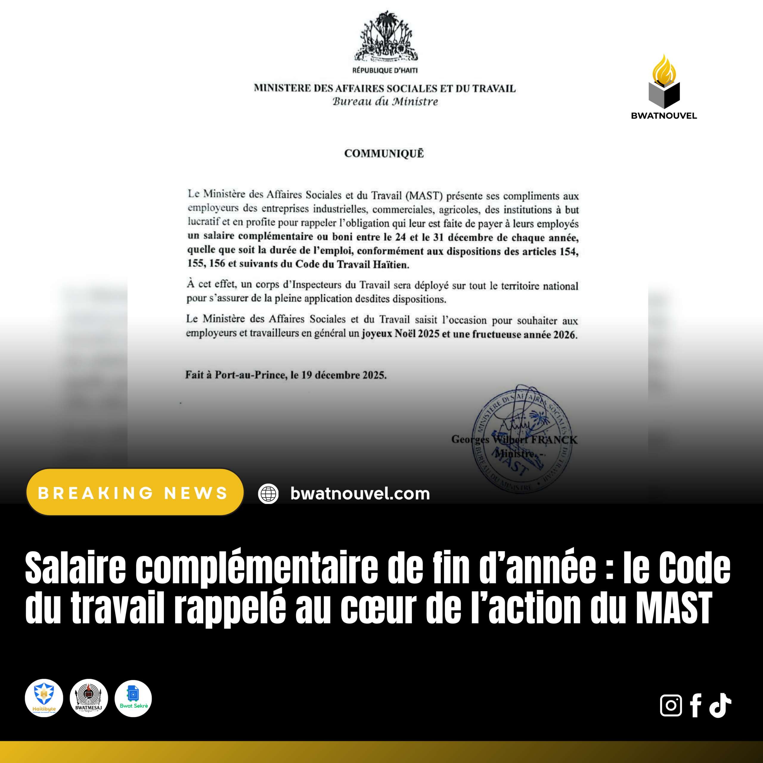 Salaire de fin d’année : le MAST et le Code du travail.