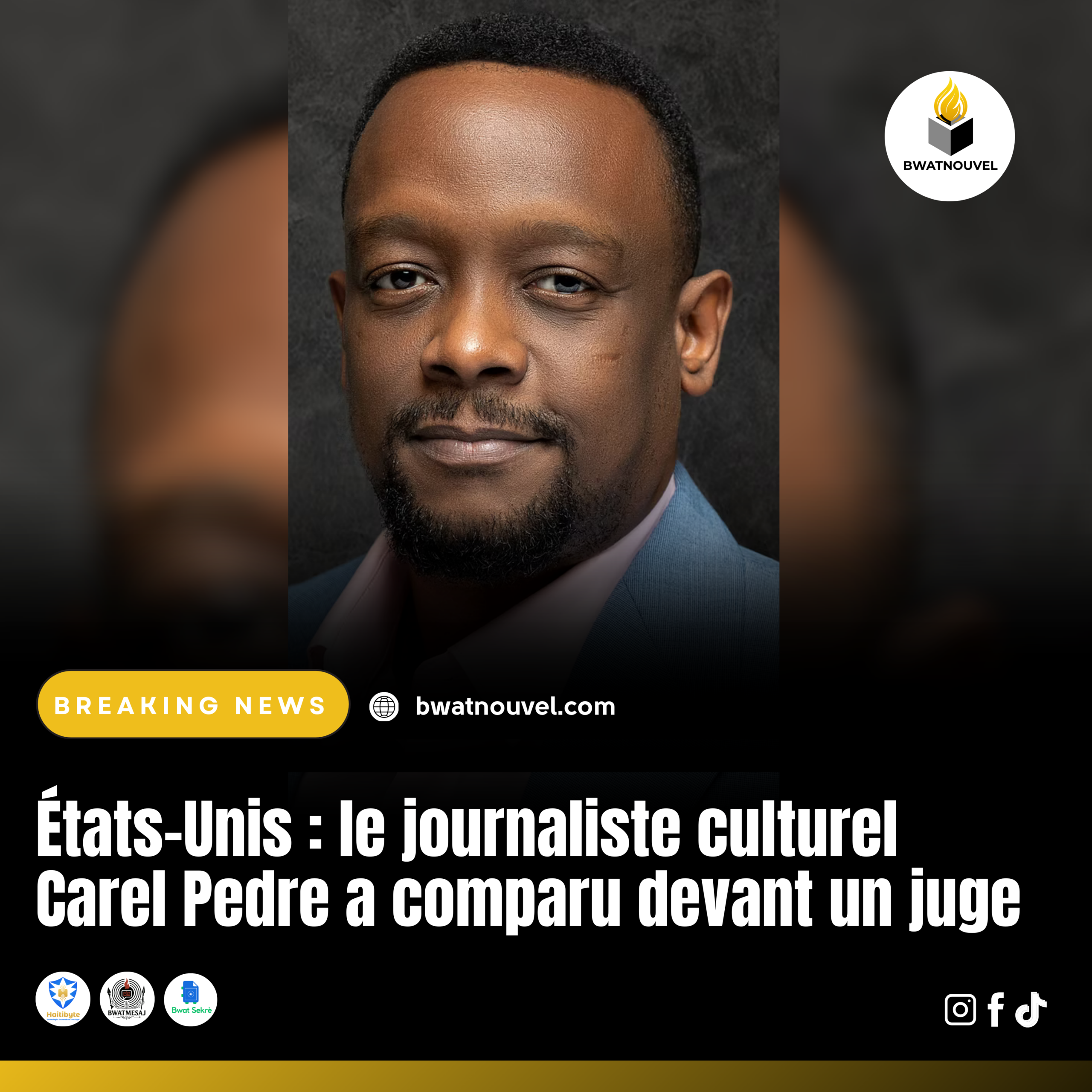Carel Pedre comparaît aux États-Unis.